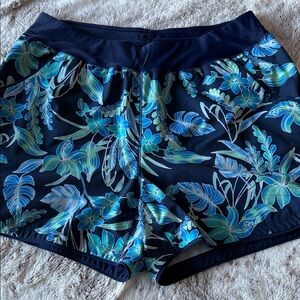 Lands' End sunshade shorts navy Floral Women's Athletic/swim shorts
